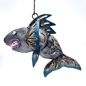 Old Metal Shark Recycled and Hand Forged Christmas Ornament
